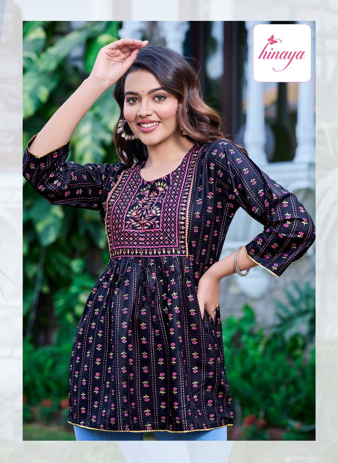 Fashion For You Vol 10 By Hinaya Rayon Western Ladies Top Wholesale Price In Surat